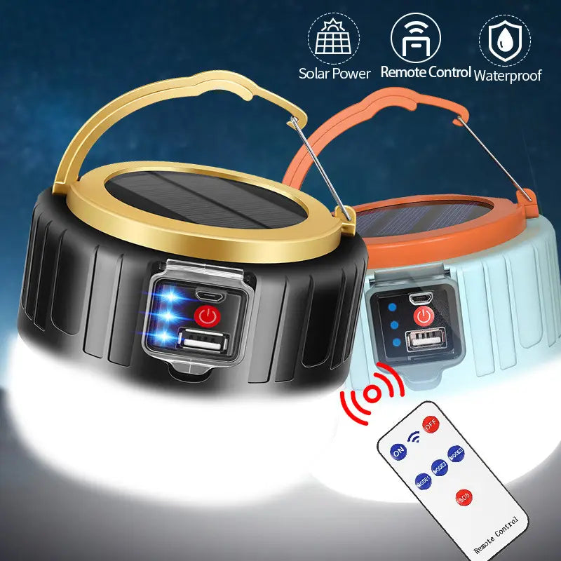 Lumières solaires de camping LED rechargeables par USB