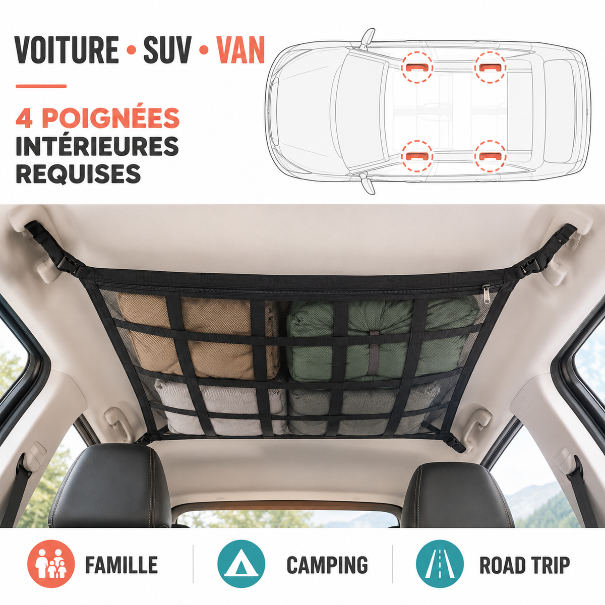 Compatibilité voiture SUV van et usages camping