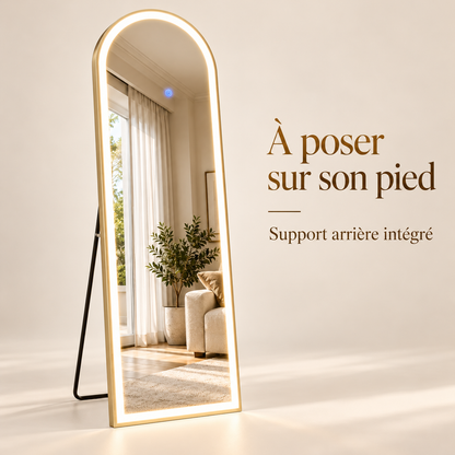 Miroir doré avec support arrière intégré