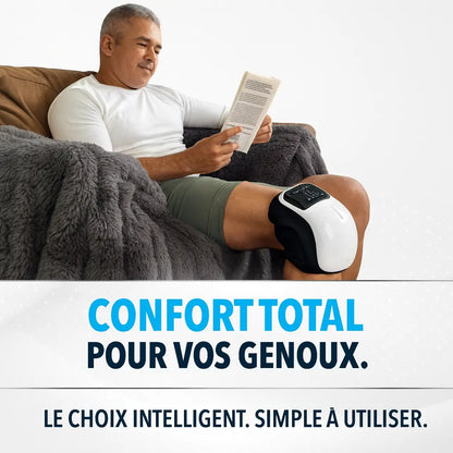 Masseur de genou chauffant – vibration & lumière rouge (rechargeable)