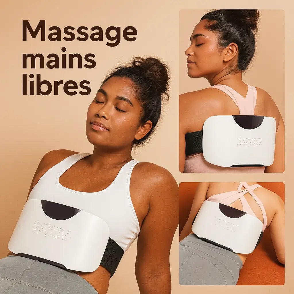 Ceinture de massage abdominale Shiatsu – Chauffe & vibration (sans fil)