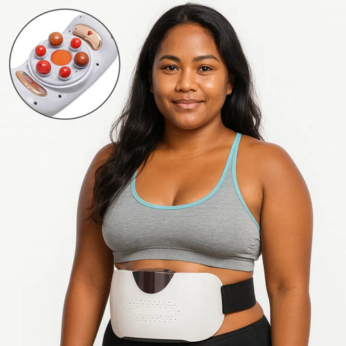 Ceinture de massage abdominale Shiatsu – Chauffe & vibration (sans fil)